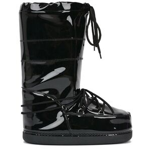 Cape Robbin Snow Bell Puffy Moon Inspired Shiny Black Patent Leather